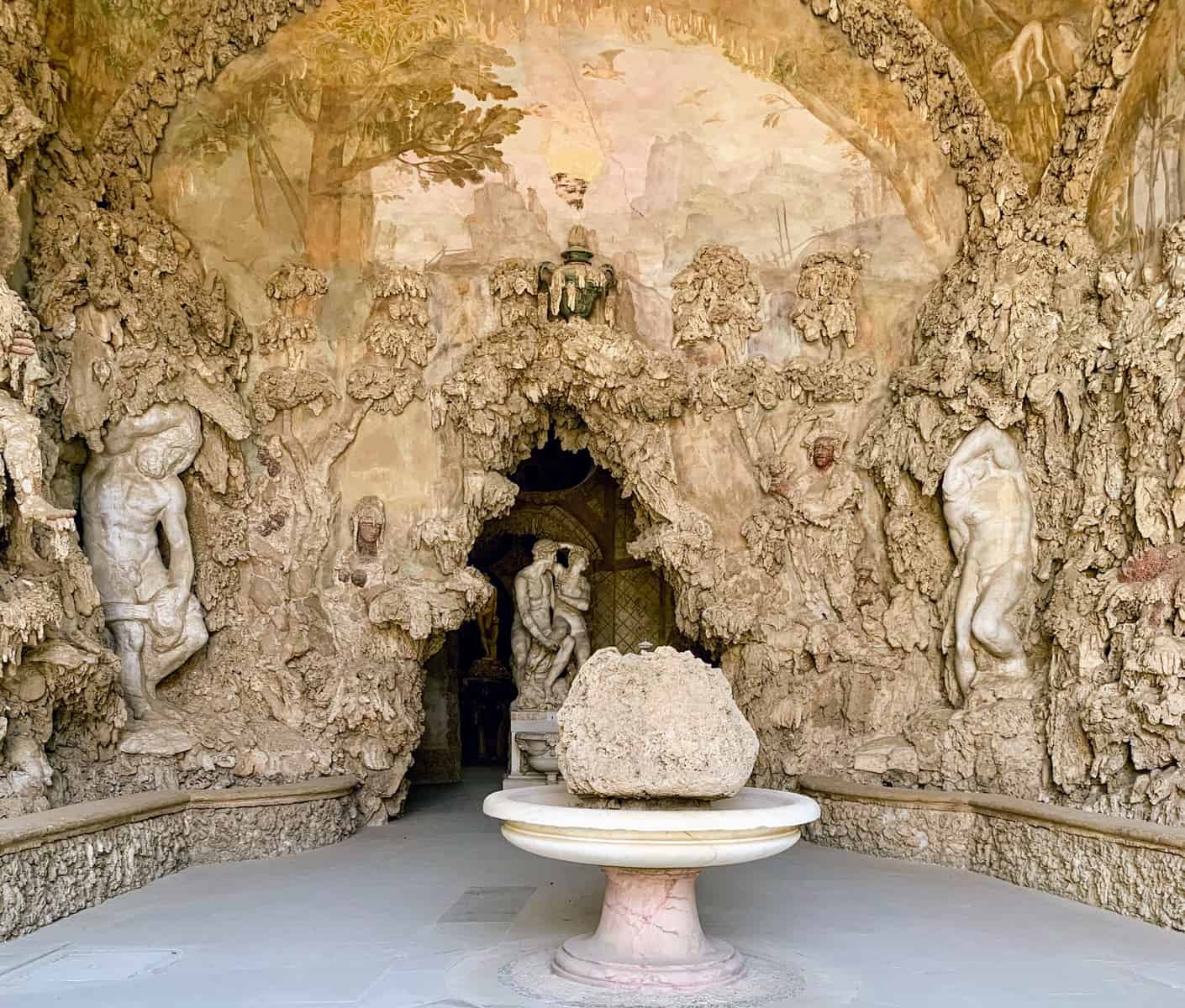 Florence Boboli Garden Grotto Rock Sculptures Carvings