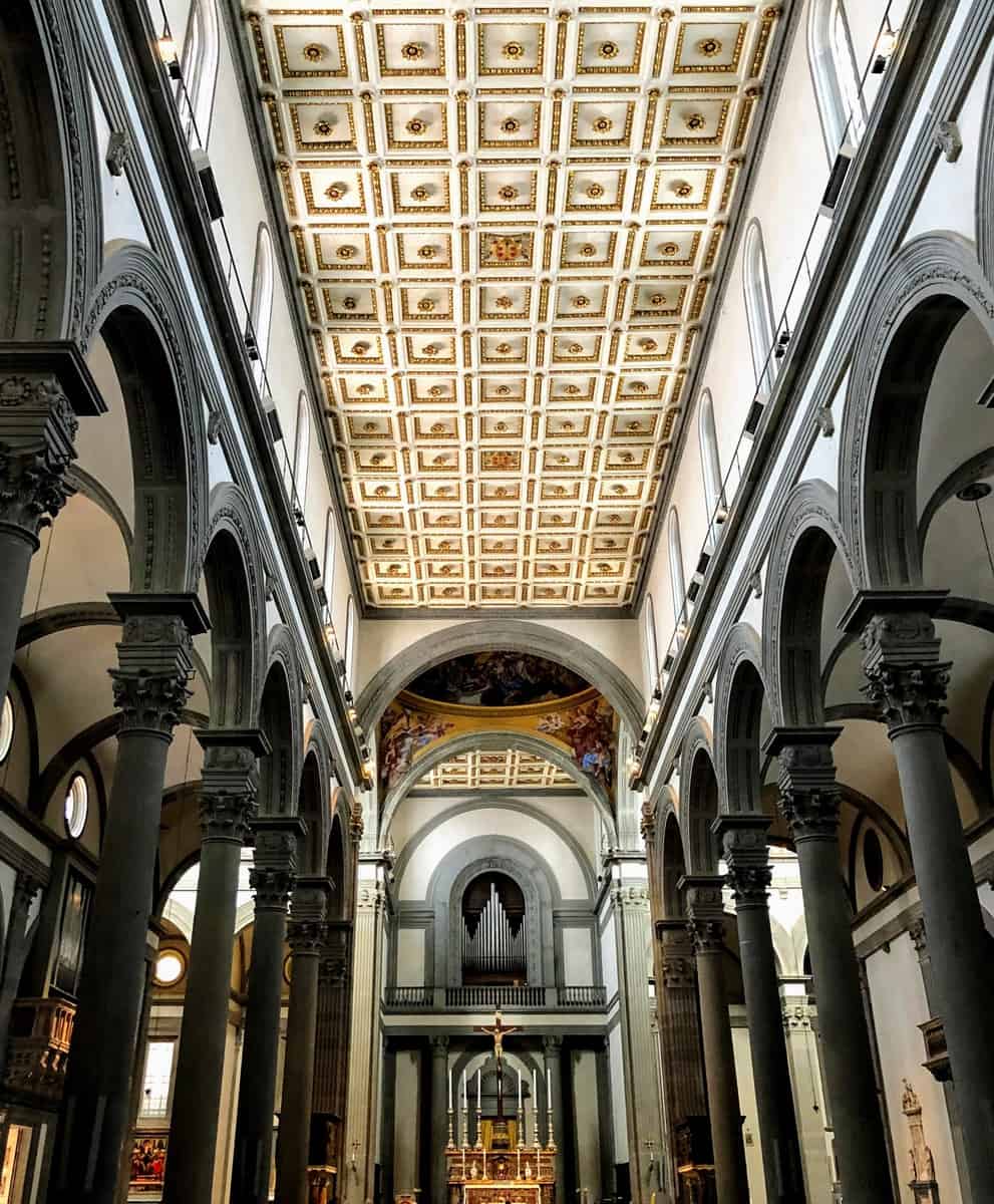 Florence Renaissance Architecture Basilica Of San Lorenzo Church Nave Brunelleschi Stone Columns