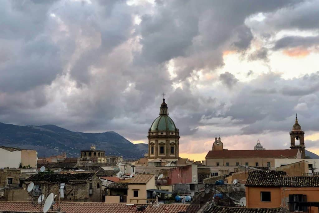 Palermo Skyline Domes Rooftops Satellite Dishes