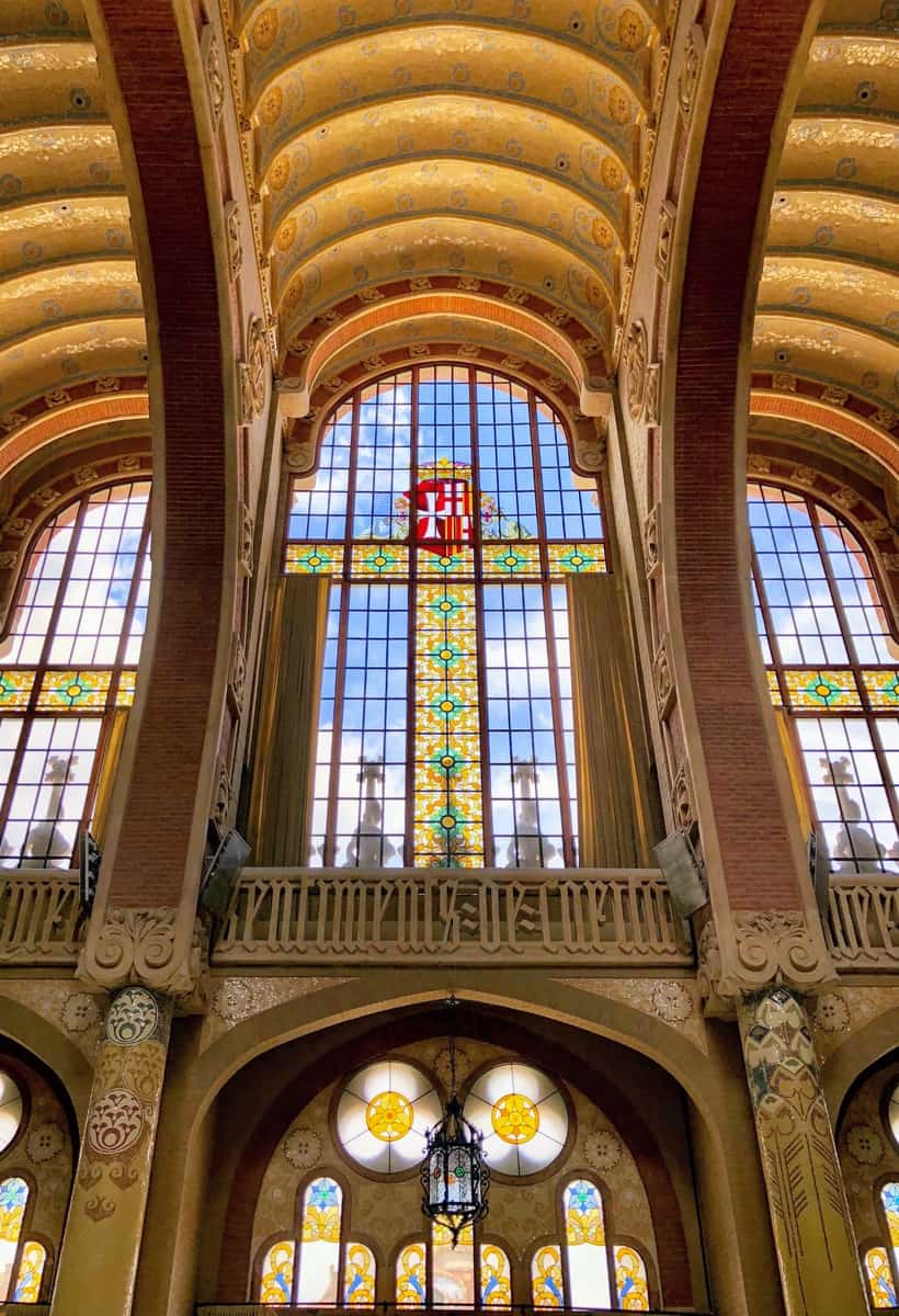 Catalan Art Nouveau Architecture Stained Glass Windows And Ribbed Tiled Vaulting