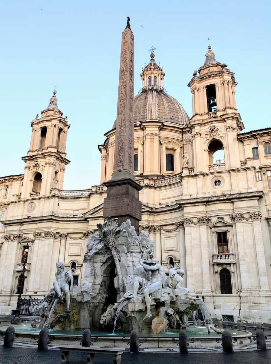 Borromini Rome Baroque Sant Agnese In Agone Church With Bernini Four Rivers Fountain