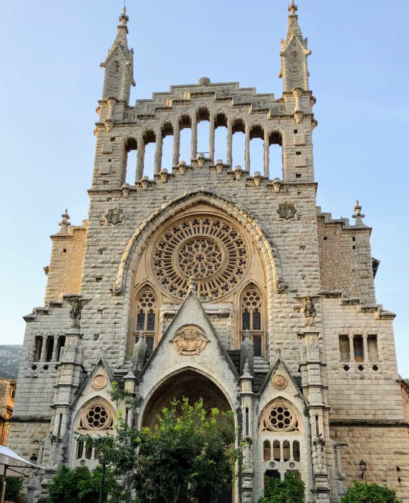 Soller Mallorca Church Of Sant Bartomeu Stone Facade By Joan Rubio Neo Gothic Modernista Architecture