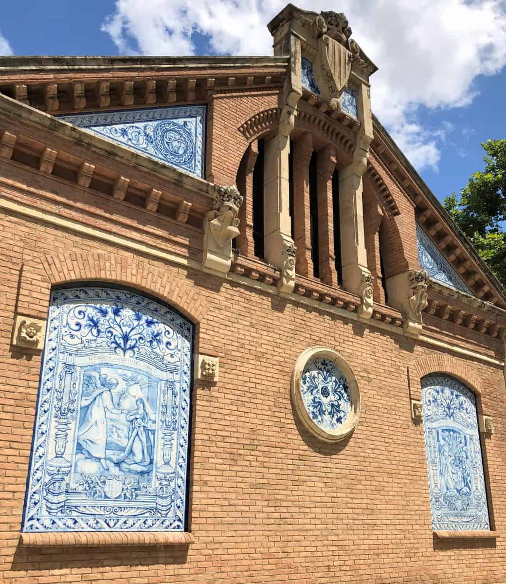 Reus Spain Pere Caselles Escoles Prat De La Riba School Exterior Brick And Blue Ceramic Tiles Catalan Modernisme Architecture