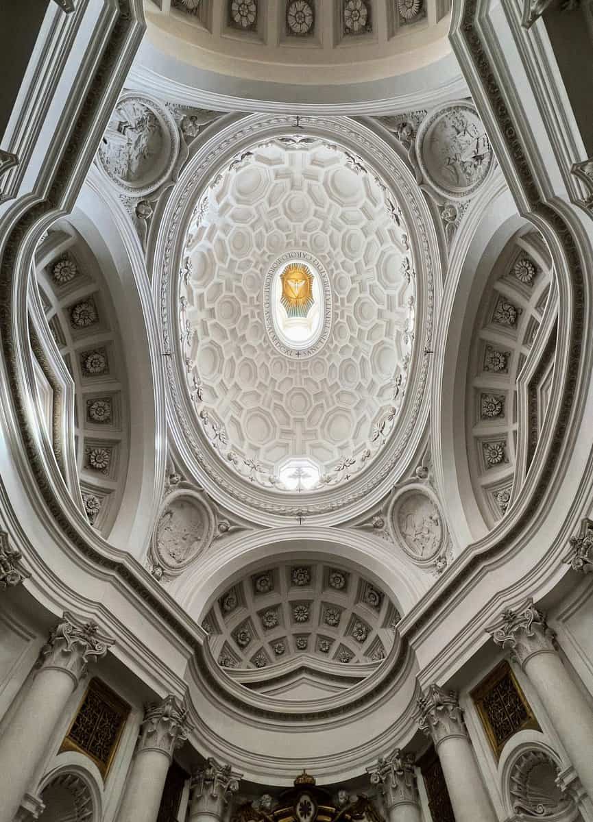 Borromini Rome San Carlo alle Quattro Fontane Church Interior Dome Baroque Architecture Stone Columns Carvings And Curves