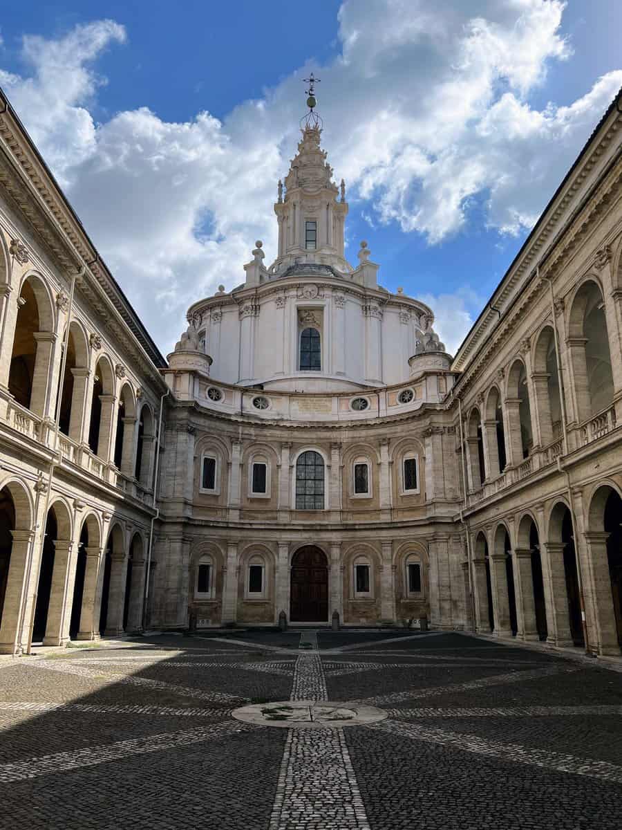 Borromini Sant Ivo Church Courtyard Rome Baroque Architecture