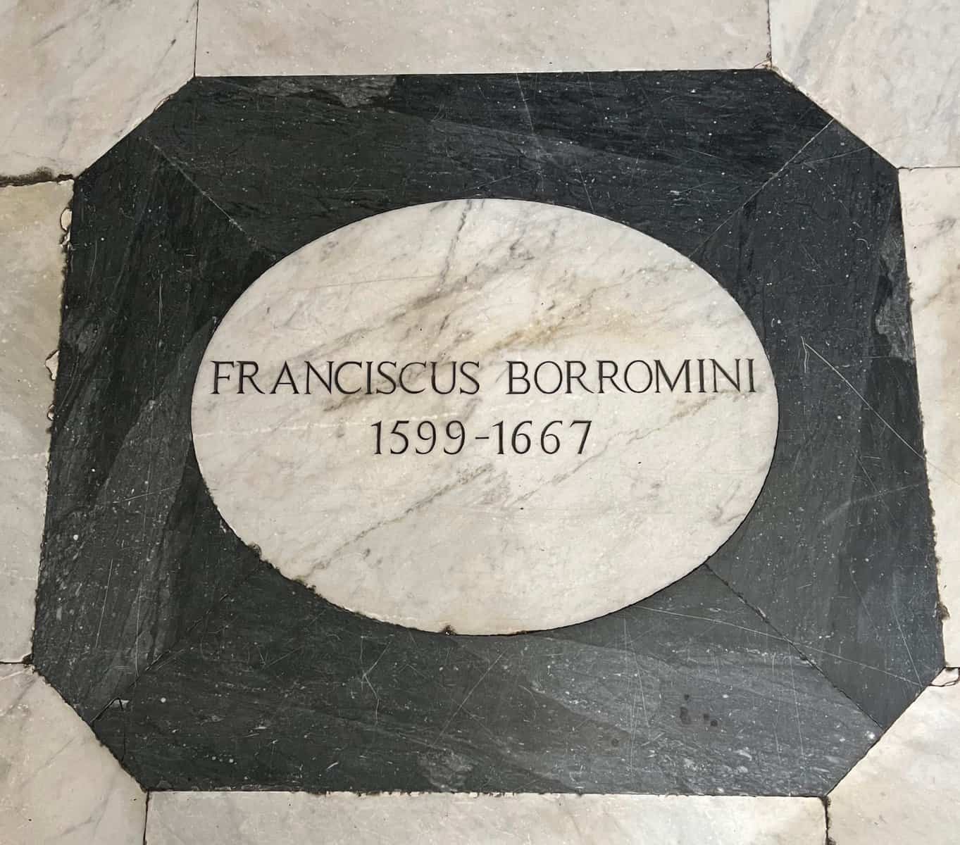 Borromini Tomb In Rome San Giovanni dei Fiorentini Marble Floor With Inscription