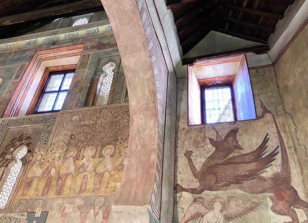 Toledo Spain Church Of San Roman Visigoth Museum Medieval Frescos Dragon And Angels