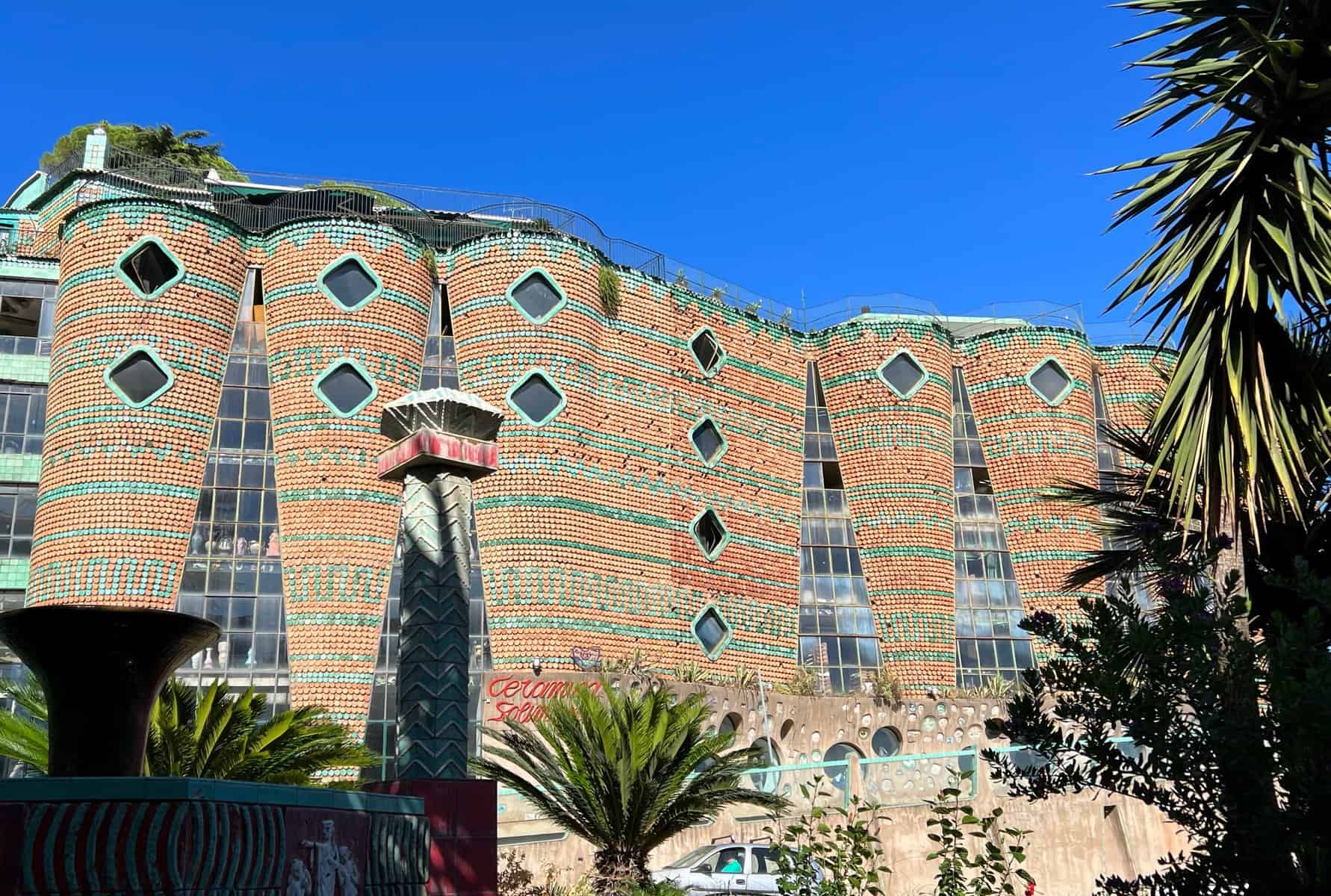 Vietri Sul Mare Amalfi Coast Ceramica Solimene Ceramic Showroom Large Modern Building Covered In Ceramic Vases