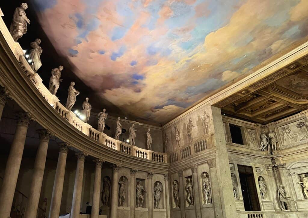 Palladio Olympic Theater Interior Stage With Classical Statues And Columns Vicenza Italy