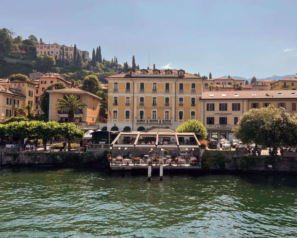 Bellagio Lake Como View From Ferry Lakeside Hotels Cafes