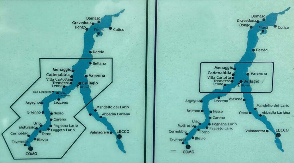 A Guide To Ferries In Lake Como Lions In The Piazza   Como Ferry Map 1 1024x568 