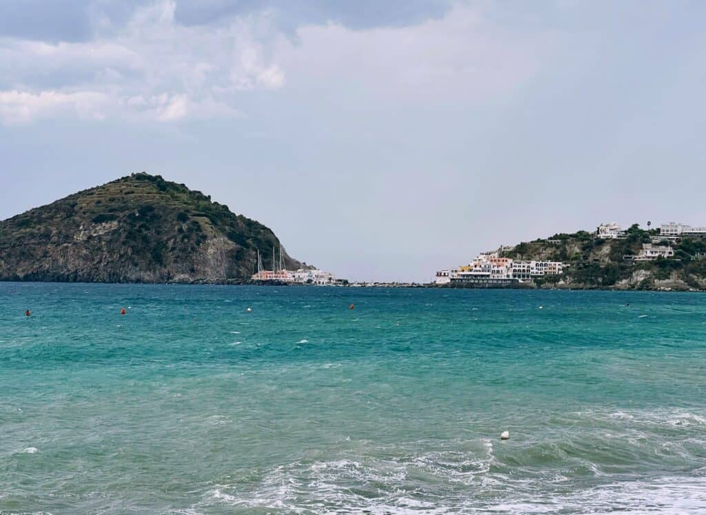 Ischia Maronti Beach Sant Angelo In Distance