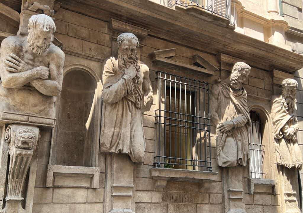 Milan Casa Degli Omenoni House Of The Giant Men Carved Sculptures On Building Facade