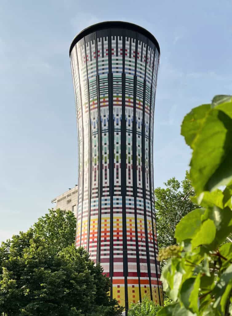 Milan Water Tower Torre Arcobaleno With Colorful Geometric Tiles