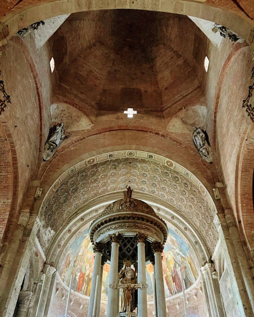 Milan San Simpliciano Ancient Church In Brera Alter Apse And Brick Dome