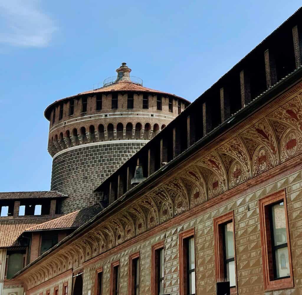 Milan Sforza Castle Tower And Museum Of Pieta Rondanini Michelangelo Exterior Renaissance Architecture