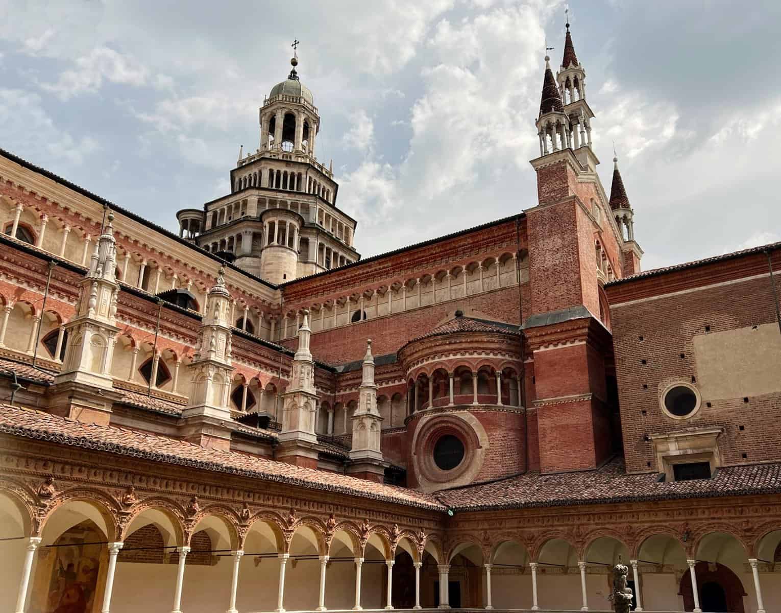 Pavia Certosa Cloister And Dome Red Brick And Marble Renaissance Architecture