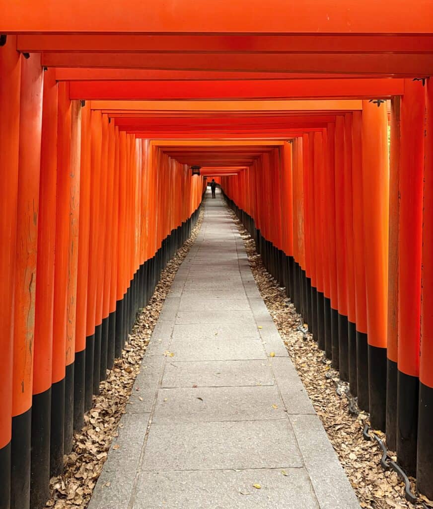 Fushimi Inari Shrine Kyoto Inside Tunnel Orange Gates Senbon Torii